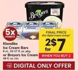 Safeway Klondike Ice Cream Bars or Breyers Ice Cream offer