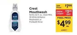 ShopRite Crest Mouthwash offer