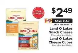 ShopRite Land O Lakes Snack Cheese / Cheese Cubes offer