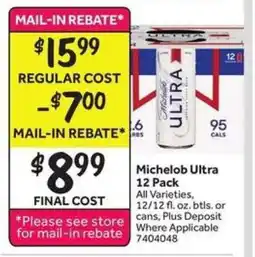 Stop&Shop Michelob Ultra 12 Pack offer