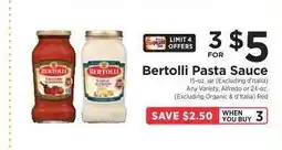 ShopRite Bertolli Pasta Sauce offer
