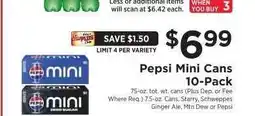 ShopRite Pepsi Mini Cans 10-Pack offer
