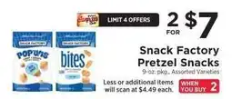ShopRite Snack Factory Pretzel Snacks offer