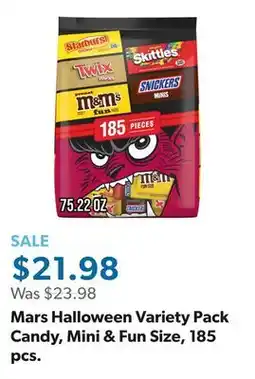 Sam's Club Mars Halloween Variety Pack Candy, Mini & Fun Size, 185 pcs offer