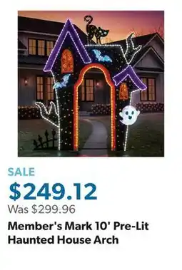 Sam's Club Member's Mark 10' Pre-Lit Haunted House Arch offer