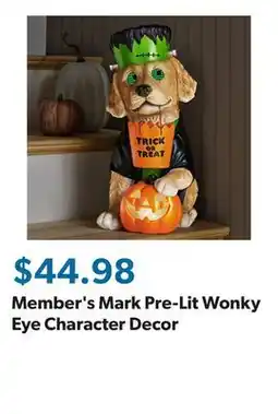 Sam's Club Member's Mark Pre-Lit Wonky Eye Character Decor offer