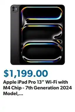 Sam's Club Apple iPad Pro 13 Wi-Fi with M4 Chip - 7th Generation 2024 Model, Choose Size and Color offer