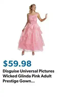 Sam's Club Disguise Universal Pictures Wicked Glinda Pink Adult Prestige Gown Costume offer