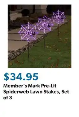 Sam's Club Member's Mark Pre-Lit Spiderweb Lawn Stakes, Set of 3 offer