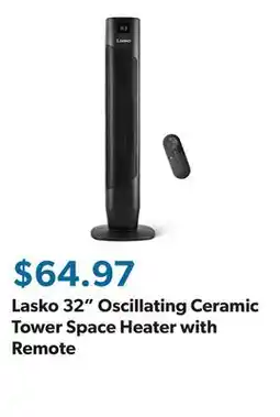 Sam's Club Lasko 32 Oscillating Ceramic Tower Space Heater with Remote offer