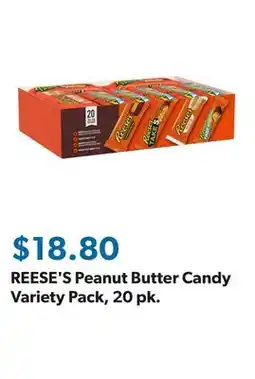 Sam's Club REESE'S Peanut Butter Candy Variety Pack, 20 pk offer