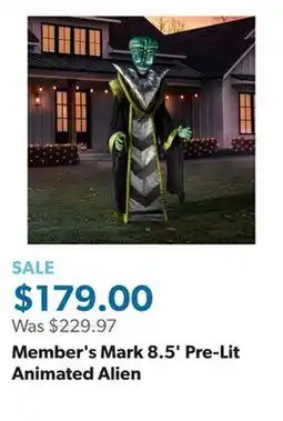 Sam's Club Member's Mark 8.5' Pre-Lit Animated Alien offer