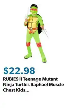Sam's Club RUBIES II Teenage Mutant Ninja Turtles Raphael Muscle Chest Kids Costume offer