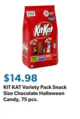 Sam's Club KIT KAT Variety Pack Snack Size Chocolate Halloween Candy, 75 pcs offer