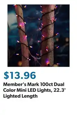 Sam's Club Member's Mark 100ct Dual Color Mini LED Lights, 22.3' Lighted Length offer
