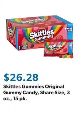 Sam's Club Skittles Gummies Original Gummy Candy, Share Size, 3 oz., 15 pk offer