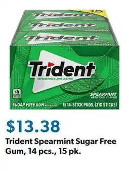 Sam's Club Trident Spearmint Sugar Free Gum, 14 pcs., 15 pk offer