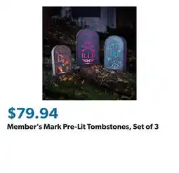 Sam's Club Member's Mark Pre-Lit Tombstones, Set of 3 offer