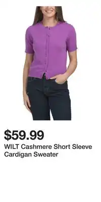 TJ Maxx WILT Cashmere Short Sleeve Cardigan Sweater offer