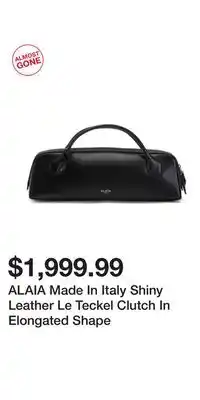 TJ Maxx ALAIA Made In Italy Shiny Leather Le Teckel Clutch In Elongated Shape offer