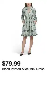 TJ Maxx Block Printed Alice Mini Dress offer