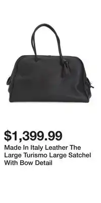 TJ Maxx Made In Italy Leather The Large Turismo Large Satchel With Bow Detail offer