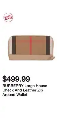 TJ Maxx BURBERRY Large House Check And Leather Zip Around Wallet offer