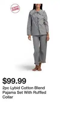 TJ Maxx 2pc Lybid Cotton Blend Pajama Set With Ruffled Collar offer