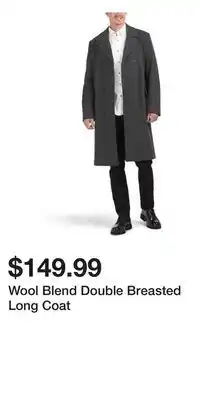 TJ Maxx Wool Blend Double Breasted Long Coat offer