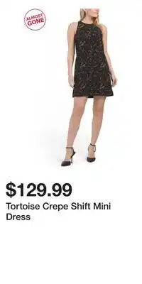 TJ Maxx Tortoise Crepe Shift Mini Dress offer