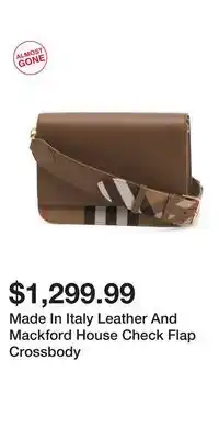 TJ Maxx Made In Italy Leather And Mackford House Check Flap Crossbody offer