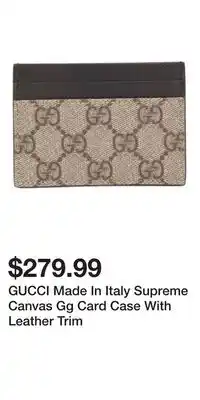 TJ Maxx GUCCI Made In Italy Supreme Canvas Gg Card Case With Leather Trim offer