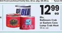 Safeway Blu, Baltimore Crab or Eastern Cove Lump Crab Meat offer