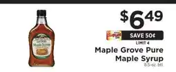 ShopRite Maple Grove Pure Maple Syrup offer