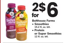ACME Bolthouse Farms Smoothies 15.2 fl. oz. btl., Protein or Super Smoothies 12 fl. oz. btl offer