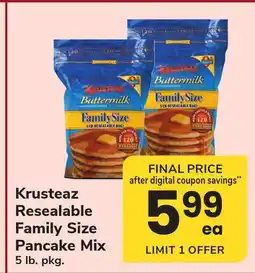 ACME Krusteaz Resealable Family Size Pancake Mix offer