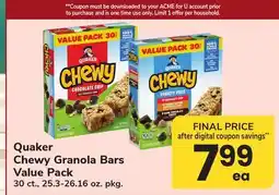 ACME Quaker Chewy Granola Bars Value Pack offer