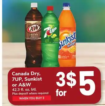 ACME Canada Dry, 7UP, Sunkist or A & W offer