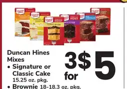 ACME Duncan Hines Mixes Signature or Classic Cake 15.25 oz. pkg., Brownie 18-18.3 oz. pkg offer