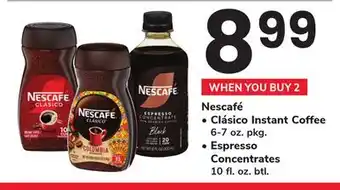 ACME Nescafé Clásico Instant Coffee 6-7 oz. pkg., Espresso Concentrates 10 fl. oz. btl offer