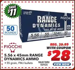 Big 5 Fiocchi 5.56X45 Range Dynamics offer