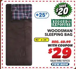 Big 5 Rugged Exposure Woodsman +25° Sleeping Bag offer