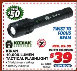 Big 5 Kodiak Kiran Rechargeable 10,000 Lumen Tactical Flashlight offer