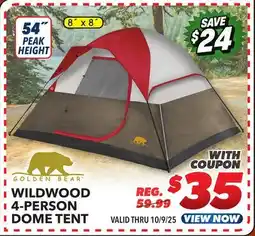 Big 5 Golden Bear Wildwood 4-Person Dome Tent offer