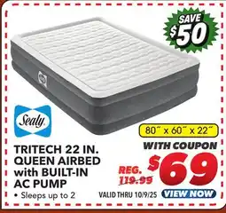 Big 5 Sealy 22 Tritech Airbed Queen with Built-in AC Pump offer