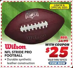 Big 5 Wilson NFL Stride Jr. Football offer