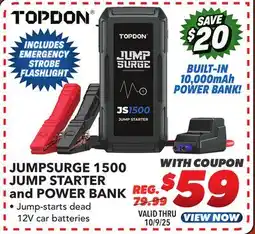 Big 5 TOPDON USA JumpSurge 1500 Jump Starter and Power Bank offer