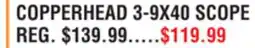 Dunham's Sports VORTEX COPPERHEAD 3-9X40 SCOPE offer