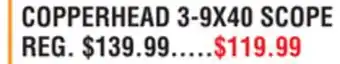 Dunham's Sports VORTEX COPPERHEAD 3-9X40 SCOPE offer
