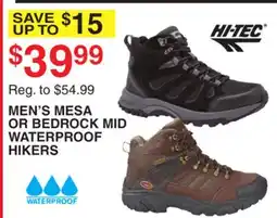 Dunham's Sports MEN'S MESA OR BEDROCK MID WATERPROOF HIKERS offer